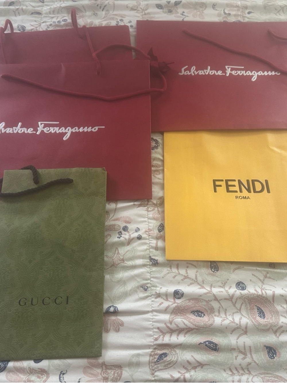 Salvatore Ferragamo Red Shopping Bags